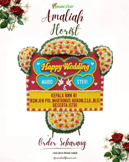Papan Bunga Pernikahan Airmadidi